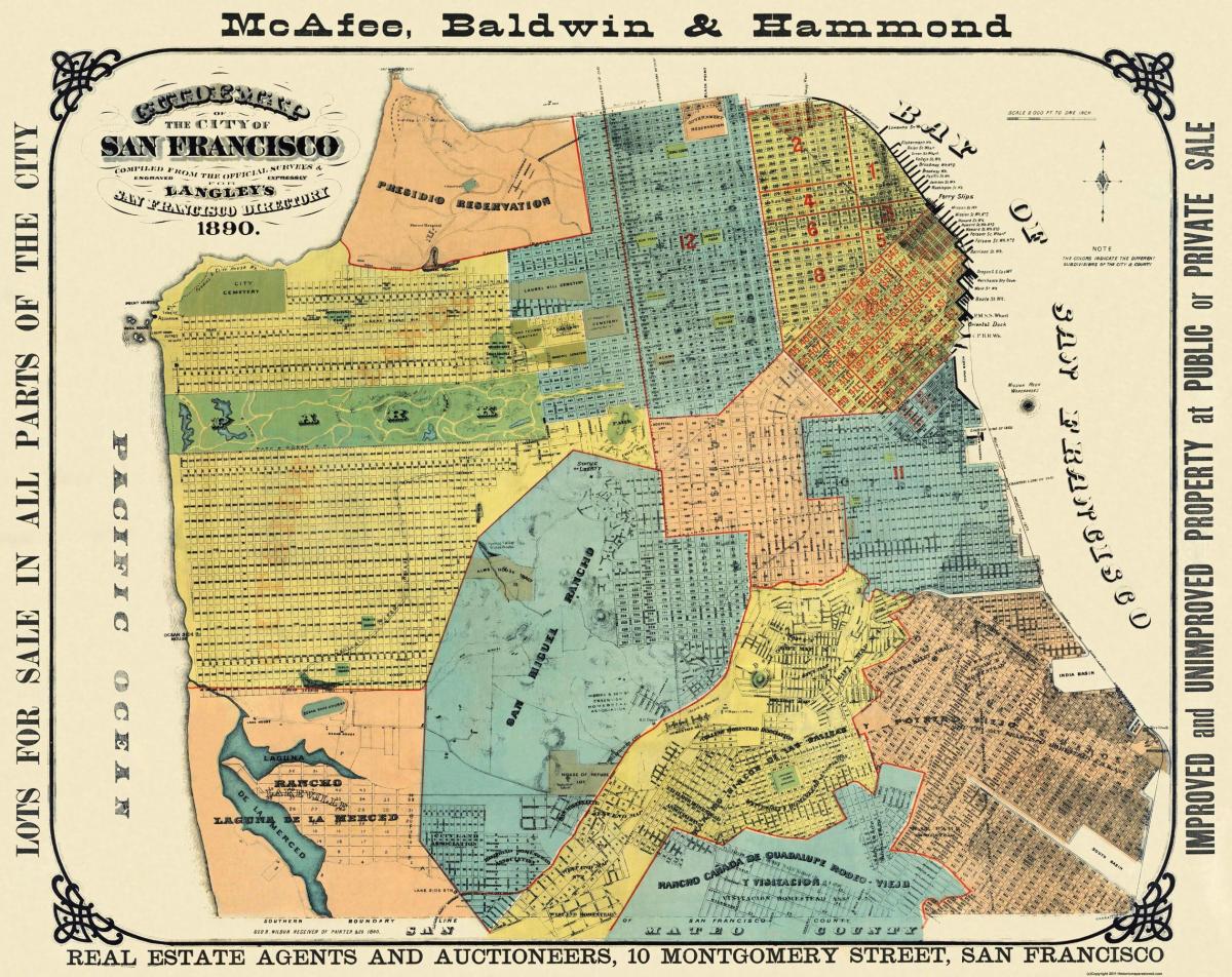 Historische kaart van San Francisco