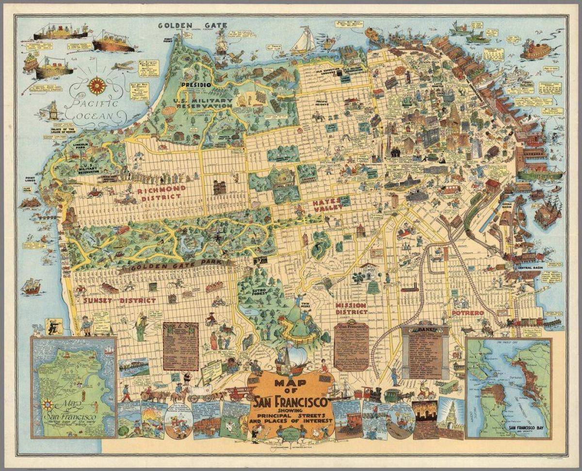 Antieke kaart van San Francisco